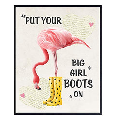 Motivational Gift for Women - Girls Room Decor or Wall Decor for Bathroom, Bedroom - Kids Wall Art, Room Decor, Home Decorations - Cute Chic Tropical Flamingo - Funny 8x10 Poster Picture Print