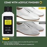 Magicfly White Leather Paint(120ml/4 fl oz each), Leather Paint for Shoes with Acrylic Finisher, Acrylic Leather Paint Perfect for Couches, Sneakers, Bags & Car Seat