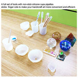 8PCS Silicone Measuring Cups for Resin 100ml 10ml, Nonstick Silicone Mixing Cups, Epoxy Resin Cups, Glue Tools Sticks Pipettes Finger Cots for Epoxy Resin, Casting Molds, Slime, Art, Waxing,Cup Turner
