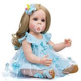 Anano Reborn Baby Dolls 22 Inch Newborn Toddler Dolls Full Body Silicone Princess Girl Reborn Baby with Formal Dress