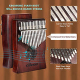 Kalimba 17 Keys Thumb Piano, Portable 17 Tone Mbira Musical instrument, Premium Rosewood Body Ore Metal Tines Finger Piano, Unique Gift Birthday Gift Idea for Kids Adult Beginners & Professional