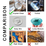 Epoxy Resin Clear Crystal Coating Kit 19.1oz - 2 Part Casting Resin for Art, Craft, Jewelry Making, River Tables, Bonus Gloves, Measuring Cup, Wooden Sticks, Dropper, Gold Foil Flakes and Tweezers