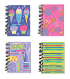 Spiral Bound Thick Notebook Set (4 Notepads Total) 5.5" x 4" - 160 Lined Pages Per Book - Stationery 4 Awesome Designs Featuring Frosted Covers