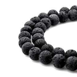 BRCbeads Natural Black Lava Stone Gemstone Round Loose Beads 10mm Approxi 15.5 inch 38pcs 1