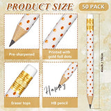 50 Pcs Golf Pencils Half Pencils with Eraser Wooden Small Pencils Sharpened Game Pencils Pocket Mini Pencils for Kids Baby Shower Bridal Shower Wedding School Office Supplies (White and Rose Gold)