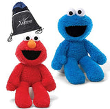 GUND Sesame Street Take Along Elmo and Cookie Monster Stuffed Animal 12" Plush with Drawstring Bag