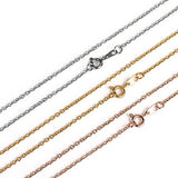 EXWEUP 3Pcs 1.5mm Cable Chain Gold Plated、Rose Gold Plated and Silver Plated Necklace DIY Chain