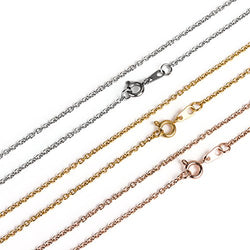 EXWEUP 3Pcs 1.5mm Cable Chain Gold Plated、Rose Gold Plated and Silver Plated Necklace DIY Chain