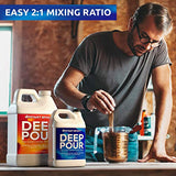 Upstart Epoxy 2" Deep Pour Epoxy Resin Kit DIY - Made in USA - Super Ultra Crystal Clear 2 Part Formulation - Perfect Casting Resin for River Table, Countertop, Tabletop, Art, Jewelry - 3 Gallon Kit