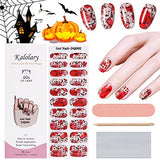 Halloween Semi Cured Gel Nail Polish Strips, Kalolary Halloween Gel Nail Stirps Full Wraps Stickers for Nails, Day of The Dead Skeleton Nail Art Stickers for Nails Decorations Halloween Party