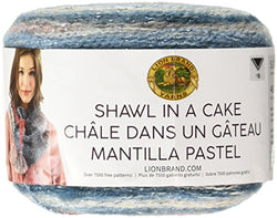 Lion Brand Yarn 455-301 Shawl in a Cake-Metallic Yarn, Moonstone