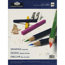 Royal Langnickel 100-Sheet Drawing Essentials Artist Paper Pad, 9-Inch by 12-Inch