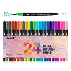 Dual Tip Art Marker Pens Fine Point Bullet Journal Pens & Colored Brush Markers for Kid Adult