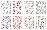 JMEOWIO 8 Sheets Spring Flower Nail Art Stickers Decals Self-Adhesive Pegatinas Uñas Leaves Nail Supplies Nail Art Design Decoration Accessories
