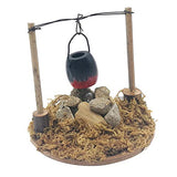 F Fityle 1:12 Hanging Burning Stove Wood Burner Pot Model for Miniature Dollhouse Garden
