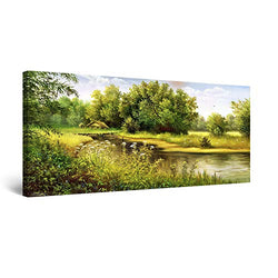 Startonight Canvas Wall Art Country Landscape Lake - Nature Framed 24 x 48 Inches