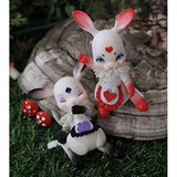 MEESock 1/12 Cute Small Rabbit BJD Dolls 9cm 3.5inch Cosplay SD Doll DIY Toys, with Clothes Makeup, Two Styles are Available, Children's Creative Toys,Eyes Closed