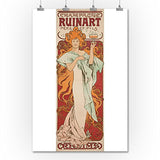 Champagne Ruinart Vintage Poster (artist: Mucha, Alphonse) France c. 1896 (36x54 Giclee Gallery Print, Wall Decor Travel Poster)