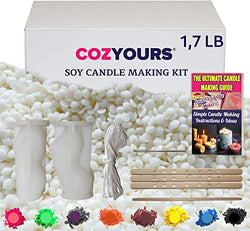 Cozyours DIY Female/Male Body Torso Candle Making Kit (Soy Wax 1,7 lbs, Silicone molds, Candle Wicks, Dyes, Centering Devices, Needle). Candle Making Kit for Adults