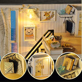 EIRMEON DIY Miniature Dollhouse Kit with Furniture,3D Wooden Dollhouse Miniature DIY Doll House with Dust Proof,1:24 Scale Creative Room Idea for Adults Kids (TD32)