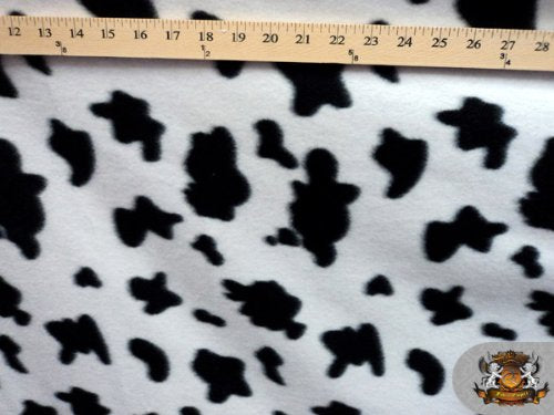 1 X Fleece Fabric Printed Animal Print *Cow Print* Fabric By the Yard