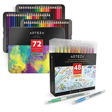 Arteza TwiMarkers and Professional Watercolor Pencils Bundle, Drawing Art Supplies for Artist, Hobby Painters & Beginners