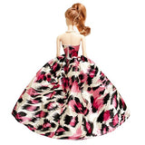 Peregrine Pink Feather Print Silk Prom Dresses for 11.5 inches Dolls