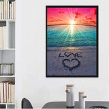 DIY 5D Diamond Painting Beach by Number Kits, Painting Cross Stitch Full Drill Crystal Rhinestone Embroidery Pictures Arts Craft for Home Wall Decor Gift (YCloveZ09-16x12in)
