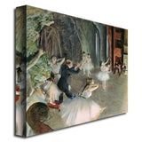 The Rehearsal of the Ballet on Stage by Edgar Degas, 18x24-Inch Canvas Wall Art