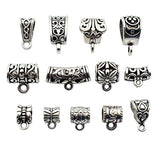 100g (about 75pcs) Mixed Antique Tibetan Silver Bail Tube Beads,Spacer Bead，Bail beads，Bead