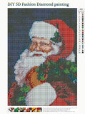 MXJ DIY 5D Diamond Painting by Number Kits Full Round Drill Rhinestone Picture Art Craft for Home Wall Decor Santa Claus 12x16In