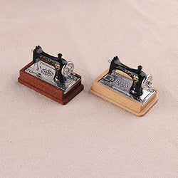 Kids Sewing Machine with Thread - Vintage Sewing Machine Miniature Dollhouse Furniture Accessories 1:12 Scales Baby Gilrs