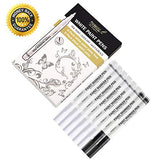 White Paint Pens, 8 Pack 0.7mm Acrylic Permanent Marker 6 White With 2 Black Paint Pens for Wood Rock Plastic Leather Glass Stone Metal Canvas Ceramic Marker Extra Very Fine Point Opaque Ink