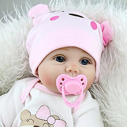 Yesteria Real Life Reborn Baby Dolls Girl Silicone Cotton Body Pink Outfit 22 Inches