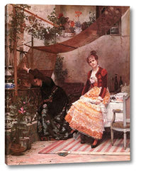 Viendra T il by Jehan Georges Vibert - 8" x 10" Gallery Wrap Giclee Canvas Print - Ready to Hang
