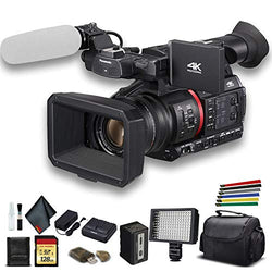 Panasonic AG-CX350 4K Camcorder (AG-CX350) W/Padded Case, 128 GB Memory Card, Wire Straps, LED Light, and More