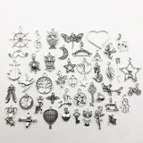 100g (about 100pcs) Craft Supplies Small Antique Silver Charms Pendants for Crafting, Jewelry