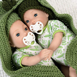 Paradise Galleries Reborn Twin Dolls - Two Peas in a Pod, Magnetic Mouth 16 inch in SoftTouch Vinyl, 9-Piece Doll Gift Set, Age 3+