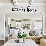 30-60 in Wide lets stay home Wood Letters Script Decor Wall Words Cursive Cutout Unfinished Ready to Paint Family Name let's