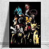 PENGDA Nordic Canvas Wall Art for Naruto Fairy Tail Japan Anime Painting Printed on Canvas for Home Decor Living Room Bedroom Unframed 24x32 inches