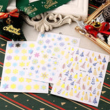 6 Sheets Colorful Xmas Snowflakes 3D Snowflake Nail Art Sticker Self-Adhesive Glitter Christmas Edelweiss Decals Nail Art Decorations