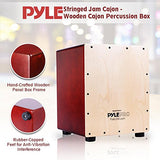 Pyle Jam Wooden Cajon Percussion Box, with Internal Guitar Strings (PCJD15)