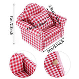 Xgood 2 Sets Dollhouse Sofa Kits Dollhouse Accessories 1:12 Scale Dollhouse Furniture Miniature Sofa Red Stripe Design with Mini Pillows for Dollhouse Handcraft DIY Gifts
