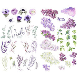 Seasonstorm Romantic Purple Flowers Kawaii Aesthetic Pastel Art Agenda Journal Planner Stationery Stickers