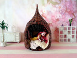 Dollhouse Wicker Cocoon Chair with Mattress Handmade 1:6 scale Furniture BJD