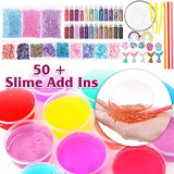 HOLICOLOR Unicorn Slime Kit, 12 Colors Unicorn Crystal Clear Slime, Slime Making Supplies Include Glitter, Shells, Slime Charms, Foam Balls and Other Accessories
