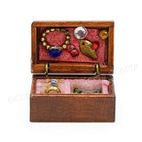 Odoria 1:12 Miniature Wooden Jewelry Box Chest, Size S Dollhouse Decoration Accessories