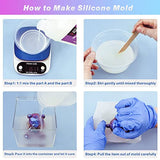 LET'S RESIN Silicone Mold Making Kit Liquid Silicone Rubber Non-Toxic Translucent Clear Mold Making Silicone-Mixing Ratio 1:1-Molding Silicone for Resin Molds,Silicone Molds DIY Manual Making(140OZ)