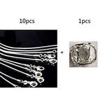 Hupplle 10pcs 22" 22 Inch Silver Plated 1.2MM Snake Chain Necklace New (22"×22")