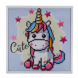5D DIY Diamond Painting by Number Kits for Kids Cute Unicorn Crystal Rhinestone Diamond Embroidery Paintings Pictures Arts Craft with Framed 8x8